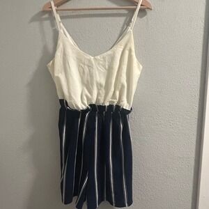 Lily Rose Romper Striped Sleeveless Casual Summer Jumpsuit‎ Size M